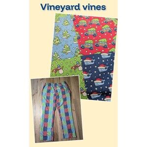 Vineyard Vines Mens Lounge Pajama Pants Size XL Patchwork Christmas Trees Whale
